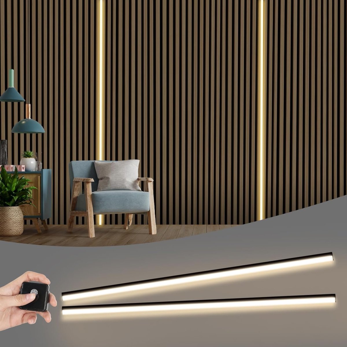 SnelShoppen - Black LED Strip voor Akoestische Panelen - 2.4m Flexibele LED Verlichting - 12x12mm Silicone Lichtstrips - 2 Stuks voor Binnenverlichtin