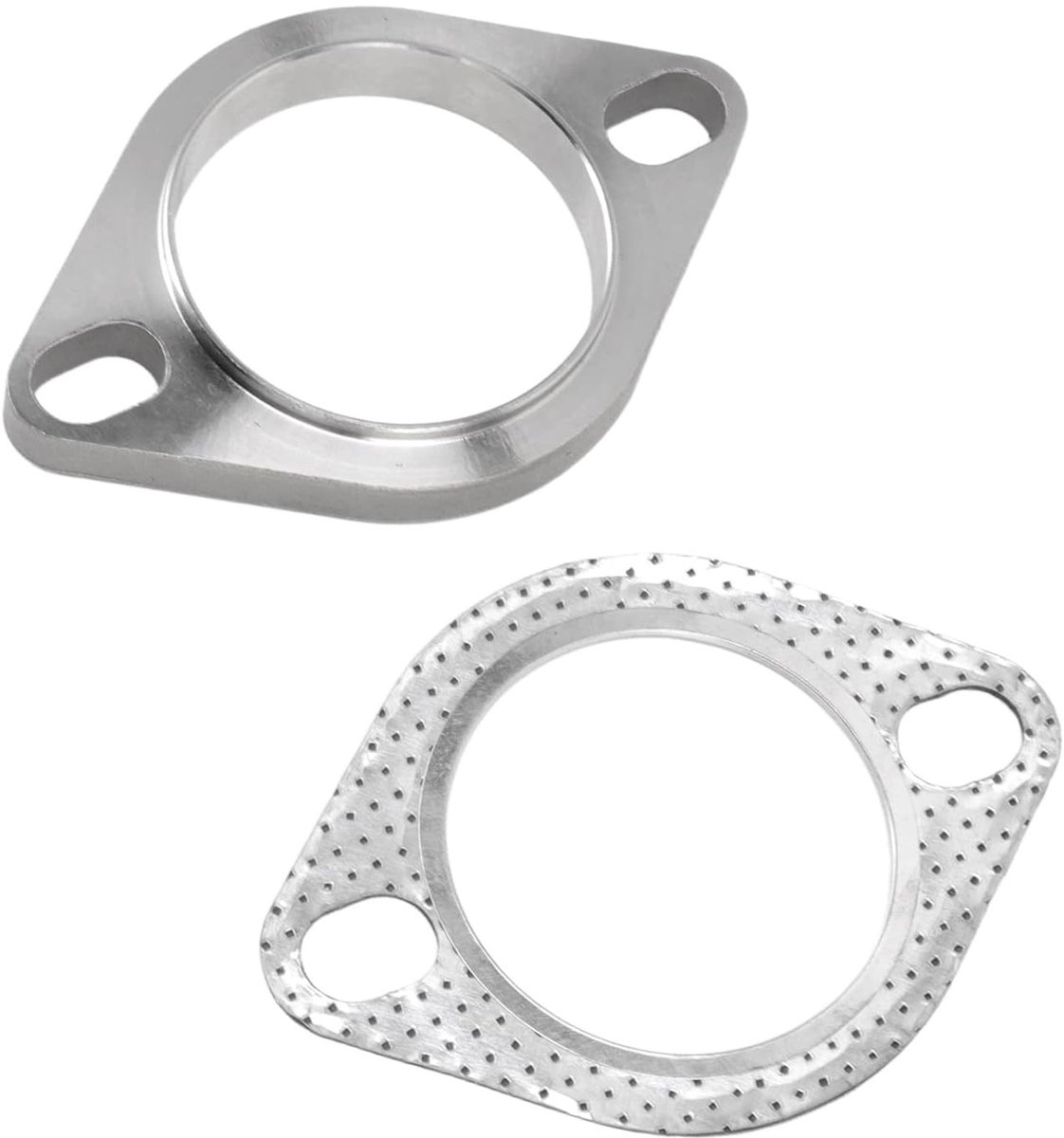 2 Stuks Universele Uitlaatflenzen van RVS voor 2 en 2.5 Inch Uitlaatpijpen, Geschikt voor Catback en Headers, Duurzaam en Betrouwbaar