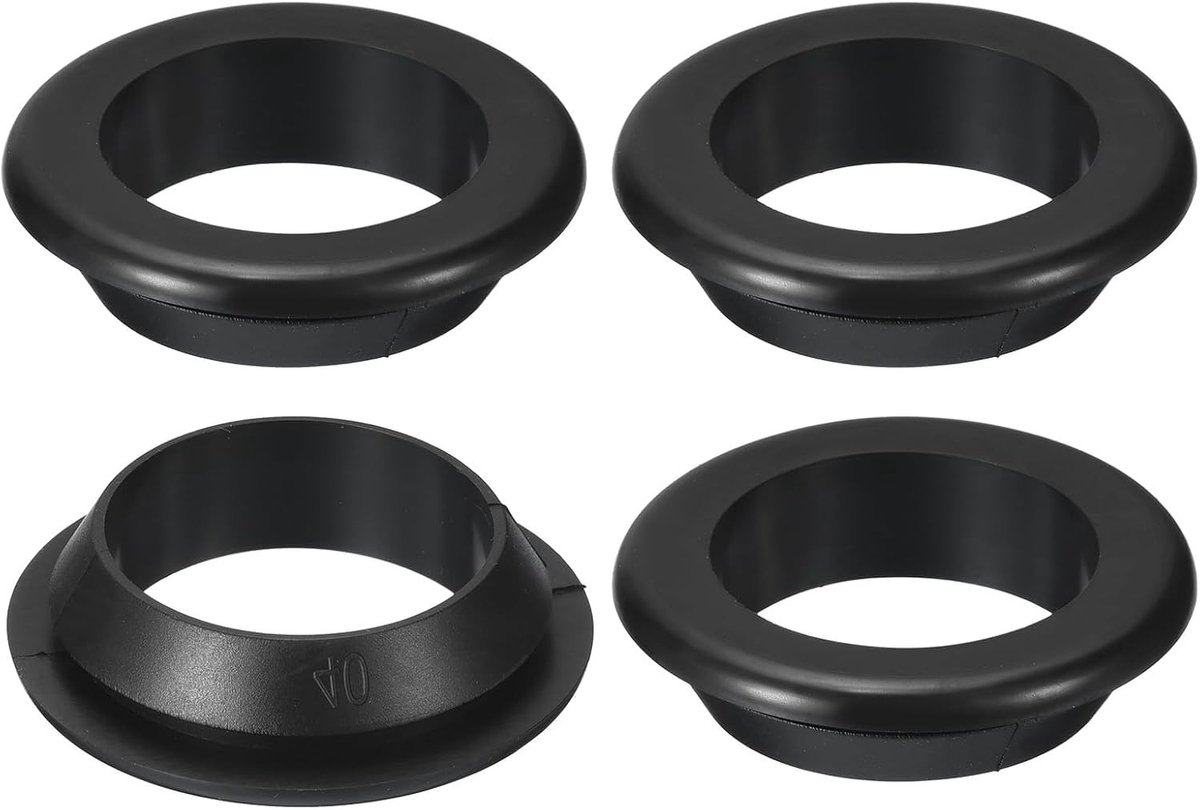 4 Stuks Rubber Grommets voor 35mm ID en 40mm Boorgat, Snelle Bevestiging voor Draadbescherming en Elektrische Behuizingen, Zwart