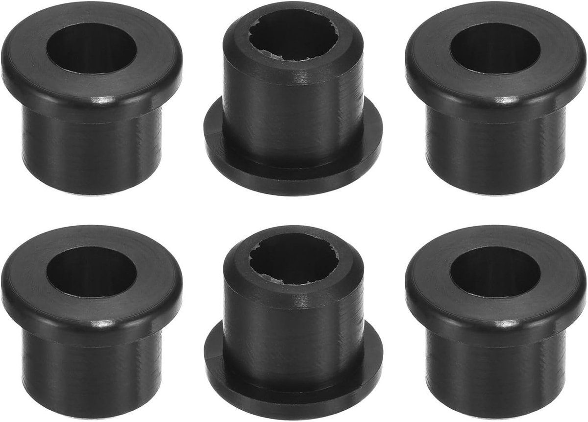 Rubber Grommet Set van 6 Stuks - 12mm Boorgat, 8mm Binnenmaat, Zwarte Siliconen Plug voor Auto's, Machines en Elektrische Toepassingen