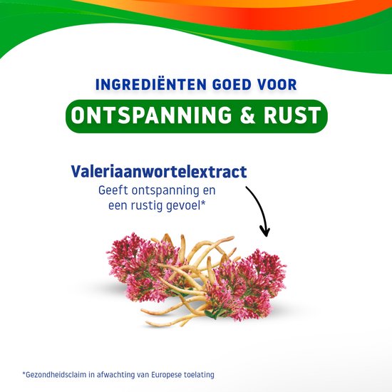 Valeriaanwortel extract met bloemen. Ingrediënten goed voor ontspanning & rust.