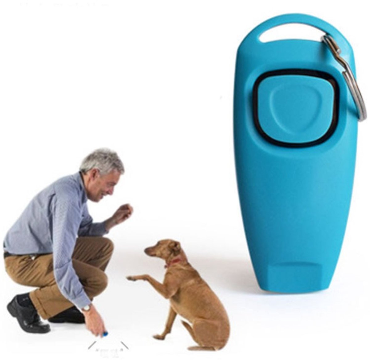Clicker honden / paarden - Dieren clicker met fluitje - Klikker - 2-in-1-Dieren trainen - Hondentrainer - Paardentrainer - Diervriendelijke clicker - Puppy training - Hondenfluitje - Turquoise - Jonyx