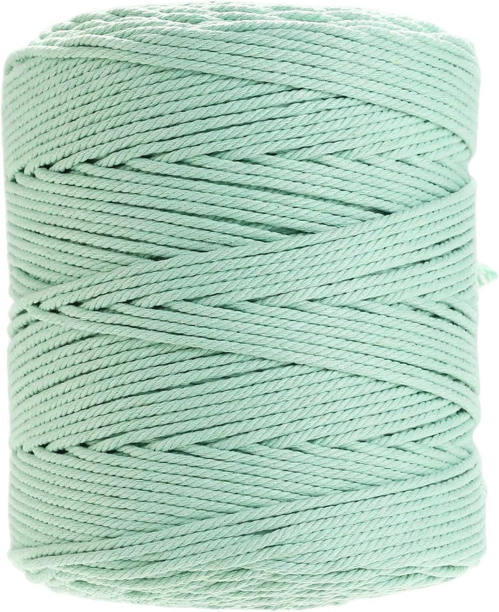 Katoenen Macramé Touw 4 mm x 310 m, Duurzaam en Zacht, Perfect voor Macramé Projecten en Creatieve Ambachten