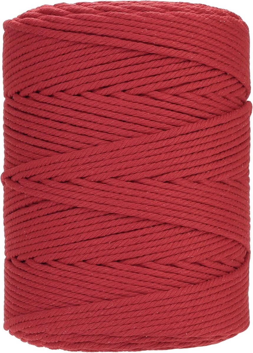 Premium Katoenen Macrame Touw 4mm x 300m - Zacht en Duurzaam, Perfect voor Macrame Projecten, Knopen en Ambachten