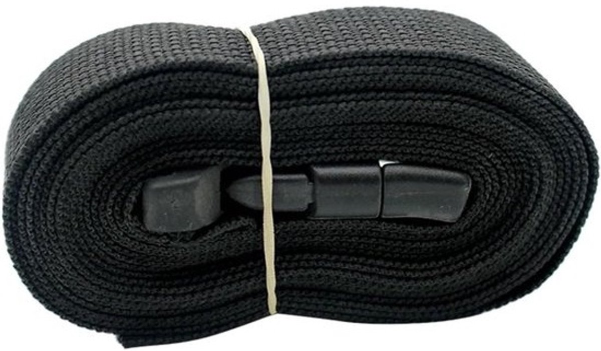 Spanband Nylon - Bagageband Vastzetband - Bagage Vervoeren - Verstelbaar Ontwerp - 300 cm - Zwart