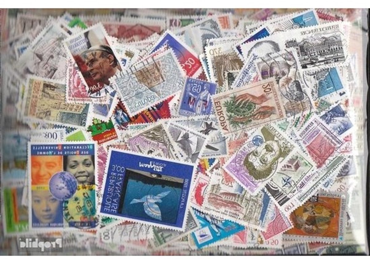 Franse Postzegels - Verzamelzegels Frankrijk - Postzegels Verzamelen - 1.200 Verschillende - 70 gram - Multicolor