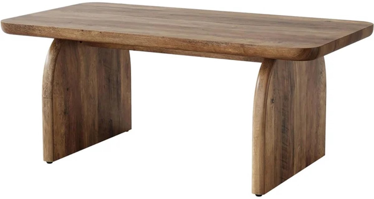 DMG Supply Salontafel - Rechthoekig - Afgeronde Hoeken - 120 x 60 x 50 cm - Bruine Houtlook - MDF