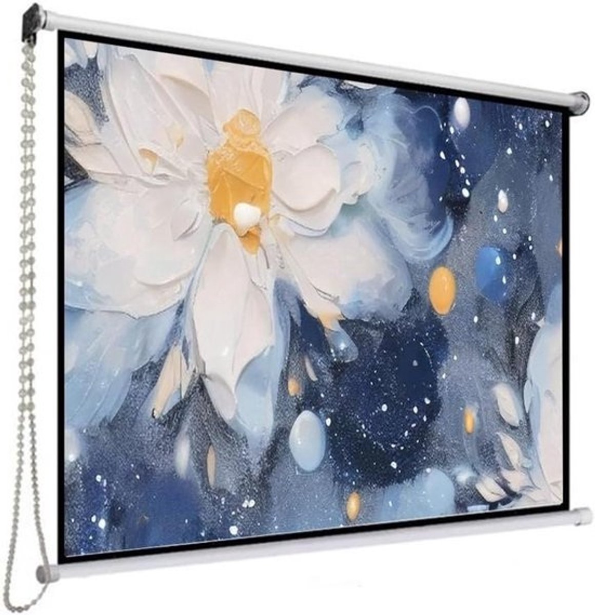 Projector Scherm - Filmscherm Oprolbaar - Thuisbioscoop Creëren - Wit Glasvezel Materiaal - 60 inch 16:9 - Wit