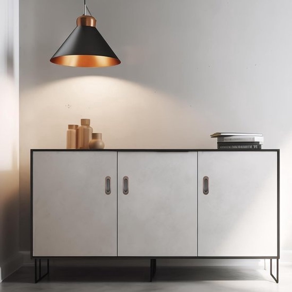 Inbouw Deurklink - Schuifdeur Handvat - Kasten Openen - Randafwerking - 117 cm - Rood Koper