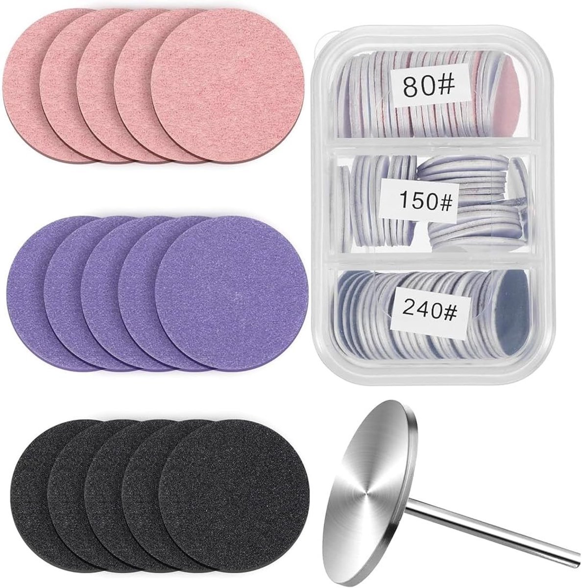 Pedicure Schuurpapier Set van 60 Stuks voor Dode Huidverwijdering - Geel, Wit, Roze (80#150#240#) - Professionele Nagelverzorging en Voetverzorging Tools