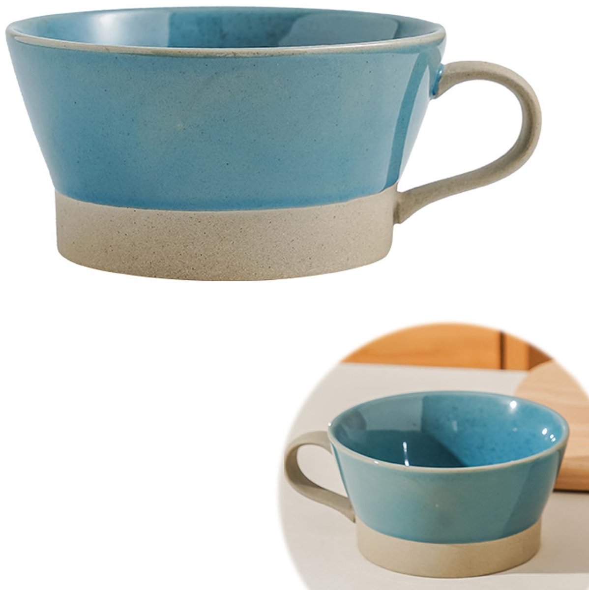 Grote Koffiemok 700 ml - Keramisch - Saffierblauw