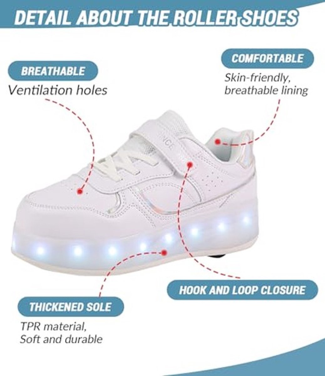 Kinderschaatsen met LED-verlichting - Wit