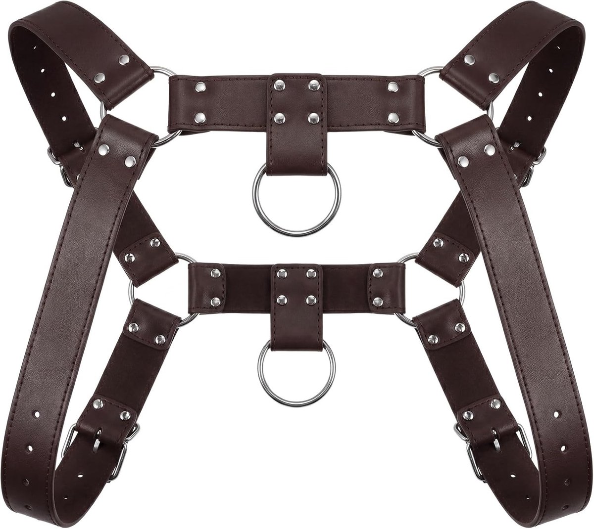 Verstelbare Borstband voor Mannen met Gesp en Ring - Perfect voor Halloween Kostuums en Punk Stijl Accessoires