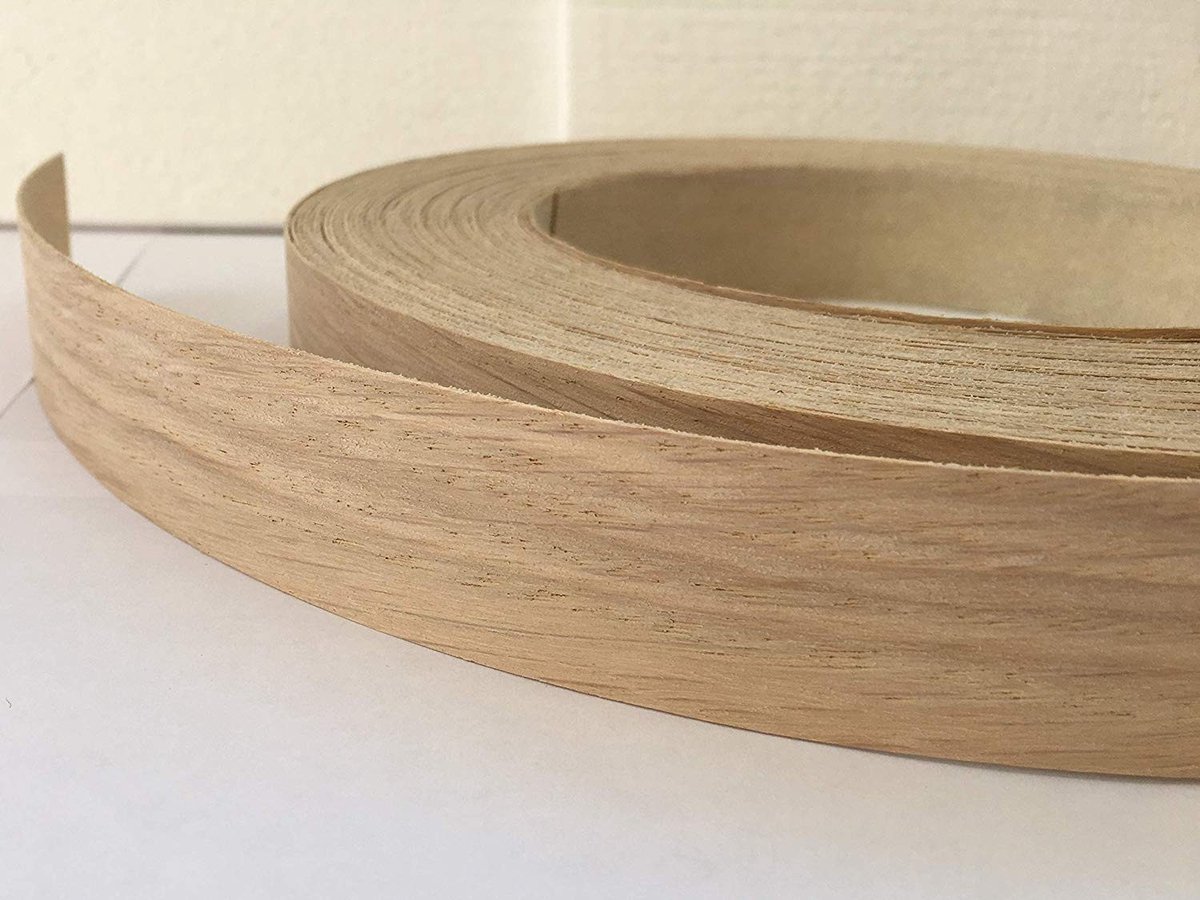 Houtfineer randband met lijm - 22mm breed - 5m