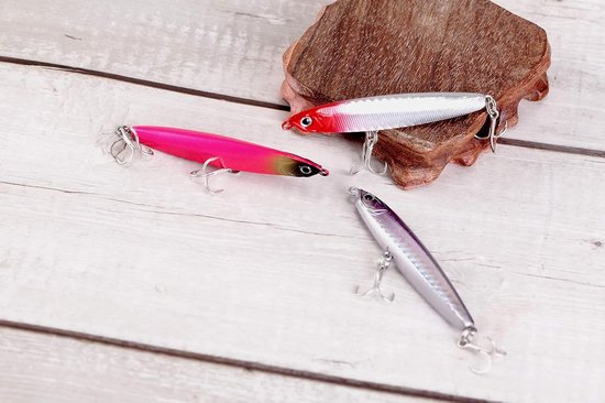 Lifelike pencil popper voor het vissen op baars - langzaam zinkend kunstaas voor zoet en zout water — afbeelding 4