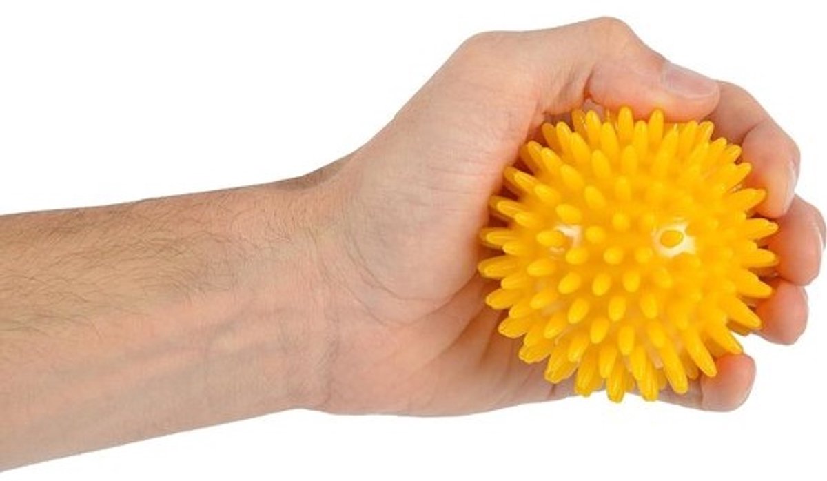 Massagebal Egel - Triggerpoint Bal - Spierontspanning Herstel - Tips voor Zelfmassage - 8 cm - Geel