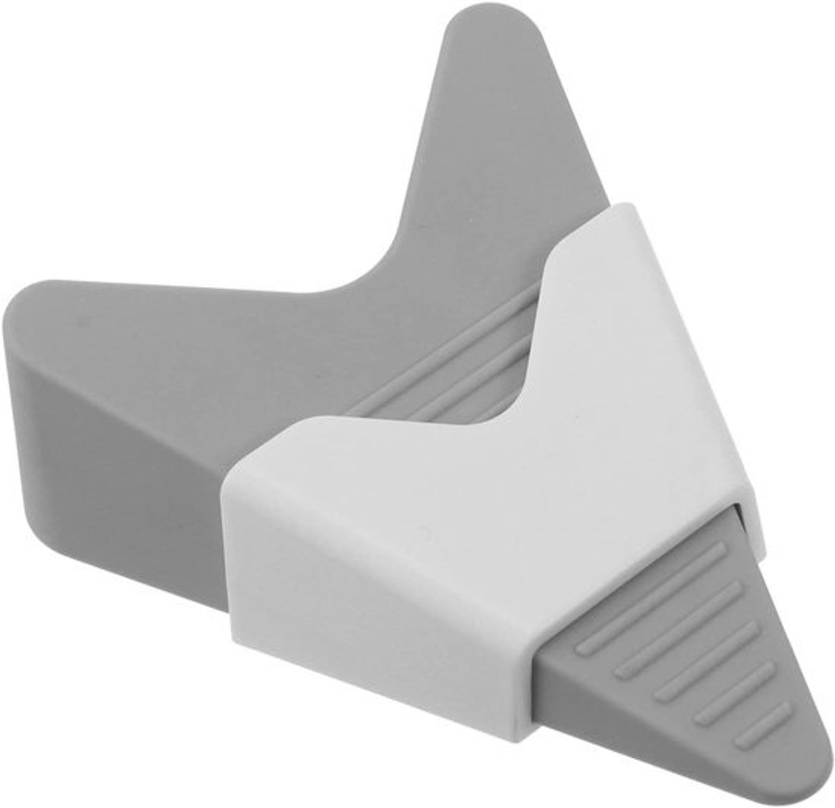 Deurstopper Rubber - Deurwig Baby - Vingerbescherming - Hartvormig Ontwerp - 10.5 cm - Grijs