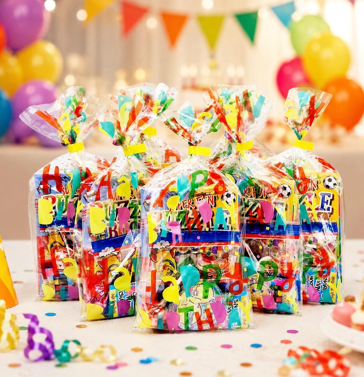 15 x Party Tassen met Verjaardagsitems - Multikleur