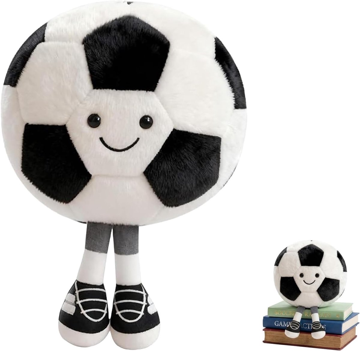 Zachte Voetbal Kussen 25cm Zwart Wit Pluche Speelgoed Decoratie voor Bank Auto Slaapkamer en Gym