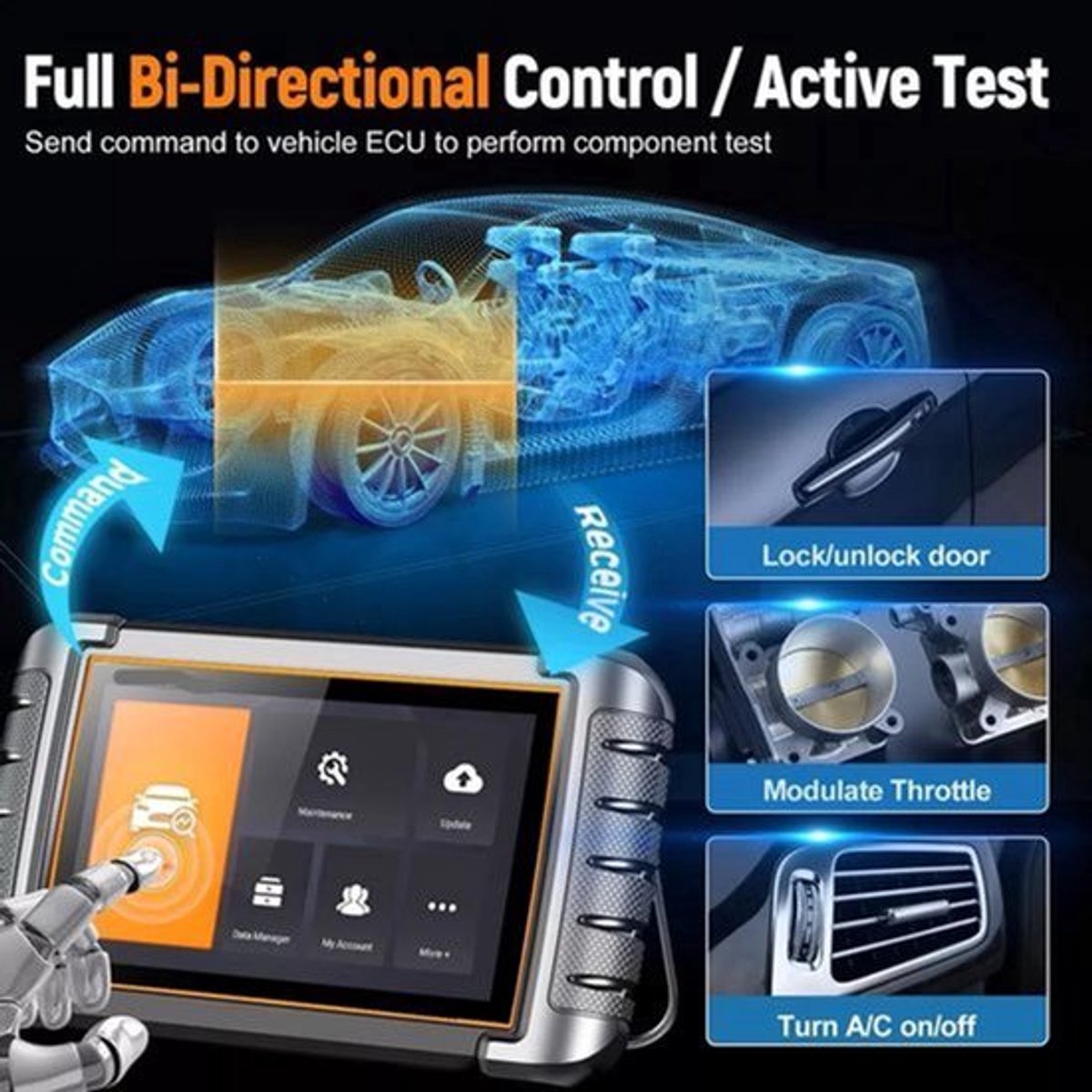 Autodiagnosetool – Foutcode Lezer – Diagnosescanner – Auto Scanner – Voertuigsensor Analyse – 7 Inch Kleurenscherm – Live Data Inzicht