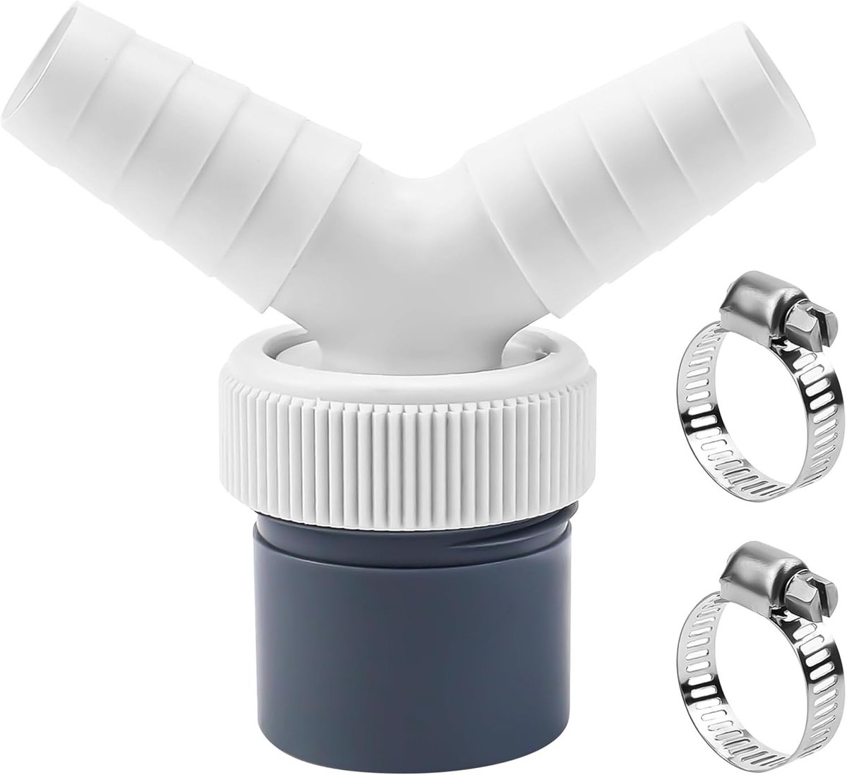 Afvoeraansluiting voor vaatwasser en wasmachine, Y-adapter met slangaansluiting Ø 40 mm en invoer Ø 18-23 mm, geschikt voor dubbele afvoer