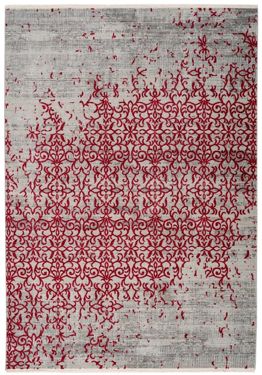 Laagpolig Vloerkleed | Tapijt | Baroque | Ornamenteel | Rood | 80x150 cm