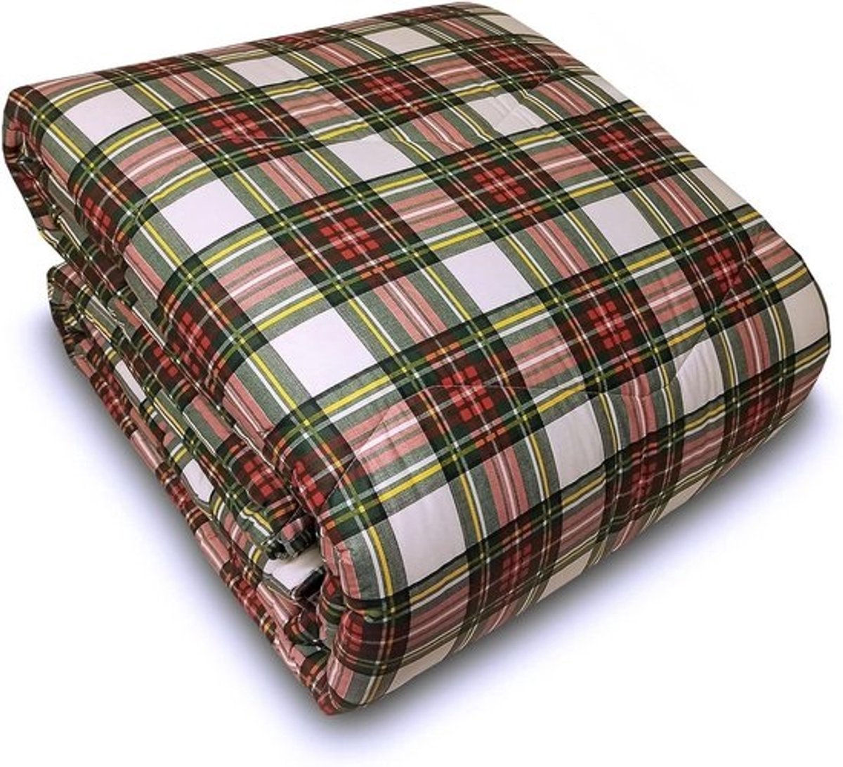 Winter Deken - Tartan Deken - Warm Blijven - Italiaanse Productie - 260 x 260 cm - Wit Groen