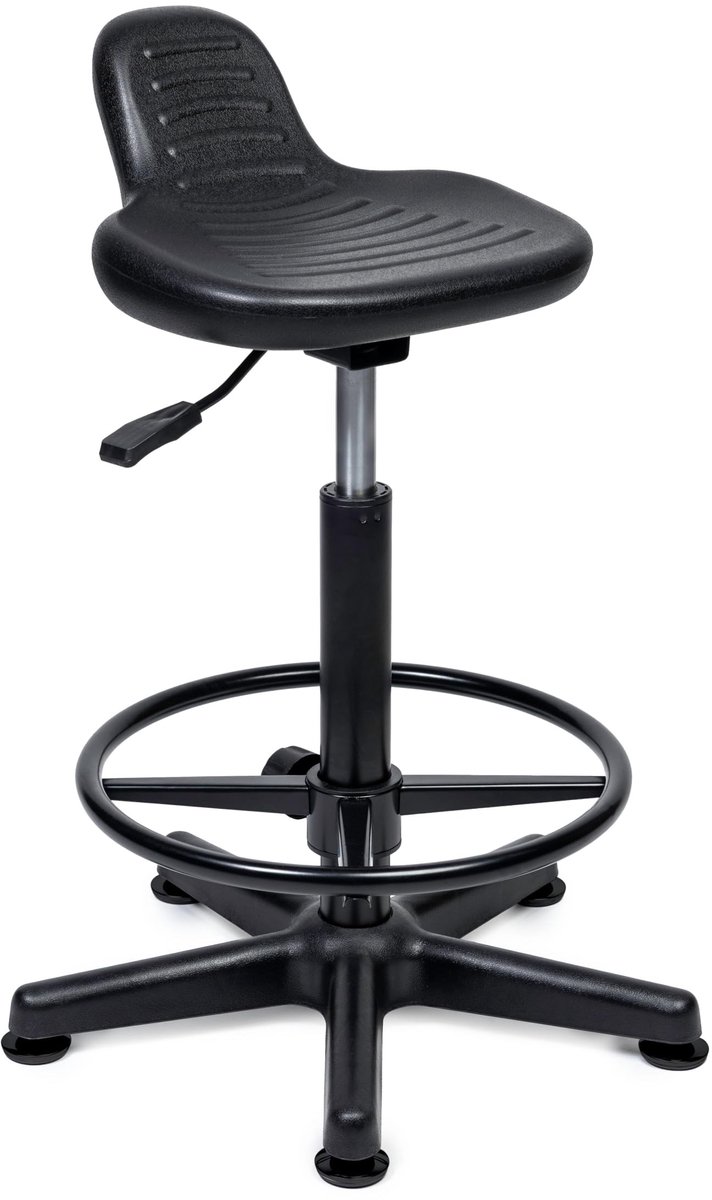 Ergonomische Kassastoel Zwart - Hoogte 55-76 cm met Voetsteun