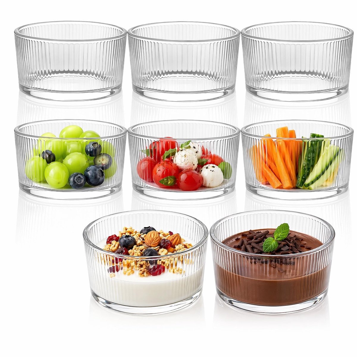Set van 8 Transparante Dessertglazen - 200 ml