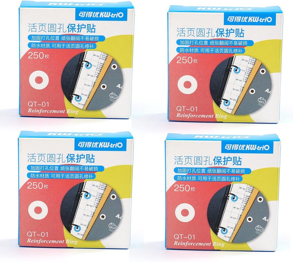 Versterk je gaten met 4 Stuks Waterdichte Stickers voor Gaatjes, Perfect voor Losse Bladen en Documenten, Ideaal voor Thuisgebruik