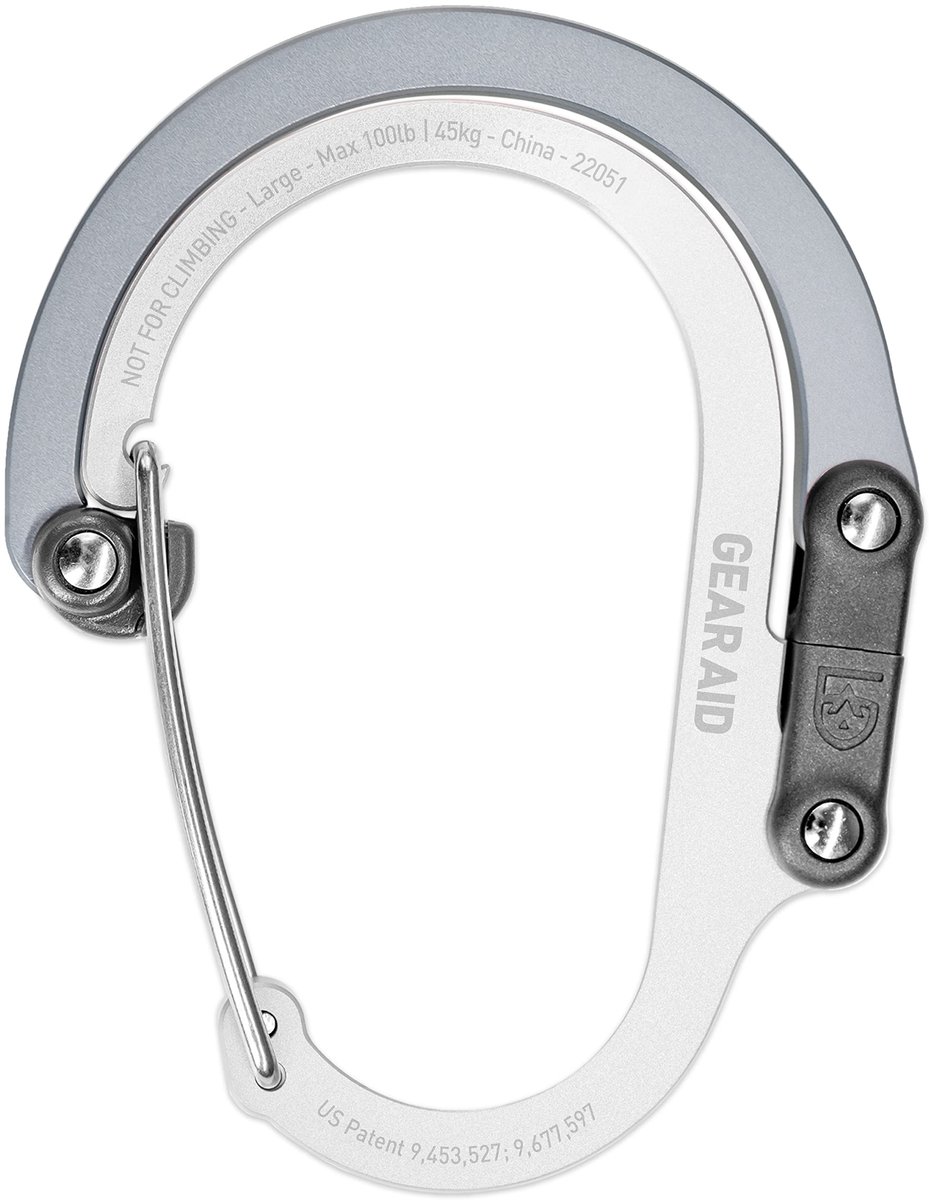 Carabiner Clip en Haak - Draagvermogen tot 45kg - Grijs