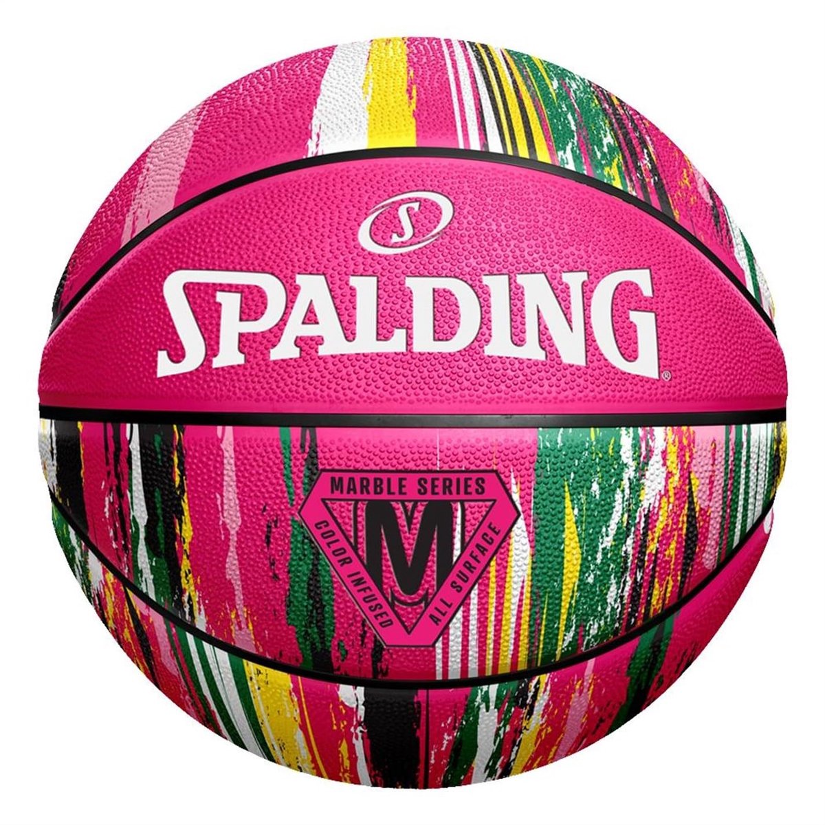 Basketbal - Rubber met goede grip - Maat 5 - Roze Regenboog