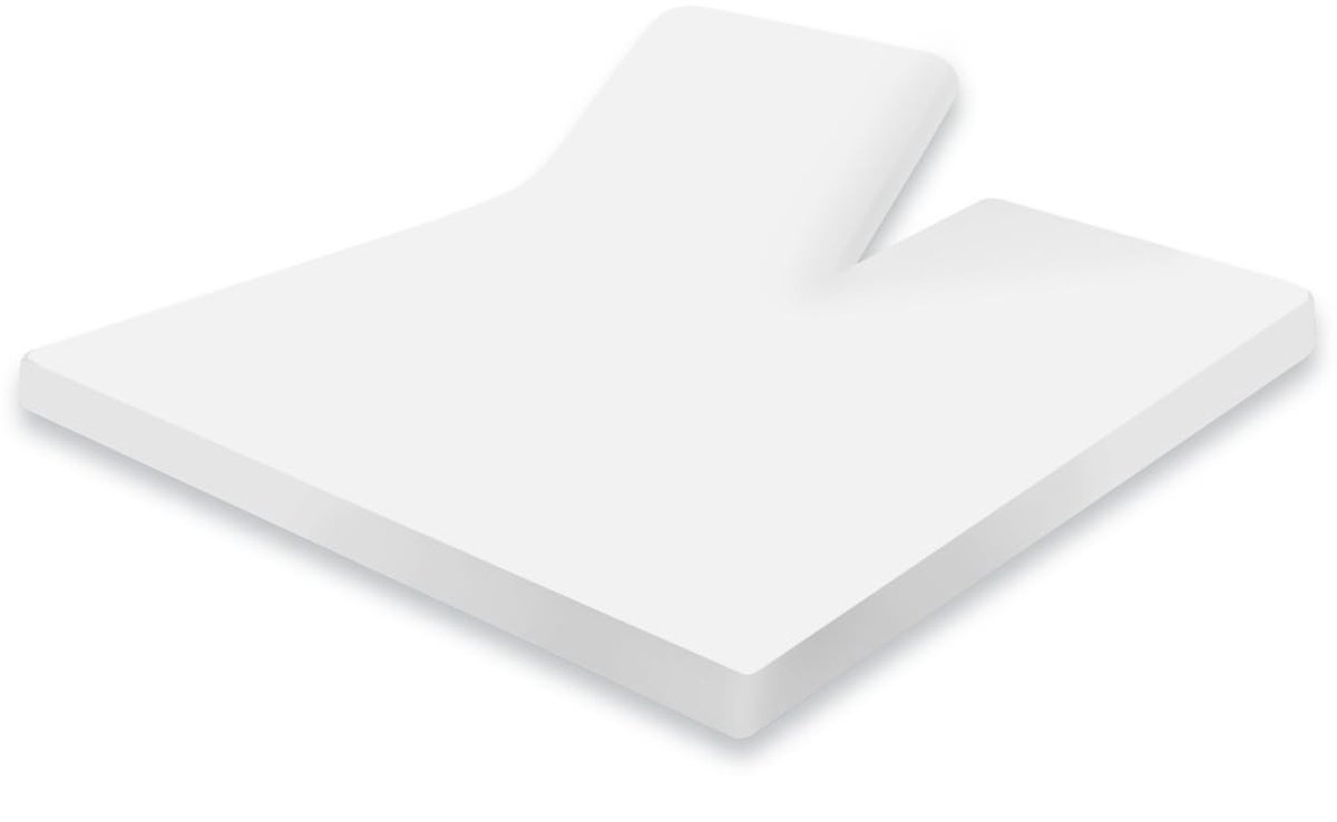 Split Topper Fitted Sheet Jersey Cotton Stretch - Wit - 180x210/220 cm