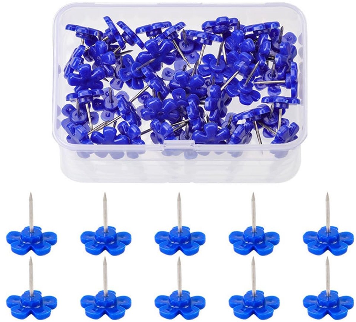 Set van 100 kleurrijke prikbordnaalden - Veelkleurig voor opbergdoos