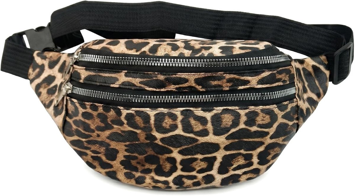Stijlvolle schoudertas en heuptas voor dames met verstelbare riem, licht luipaardpatroon voor dagelijks gebruik en trendy streetwear