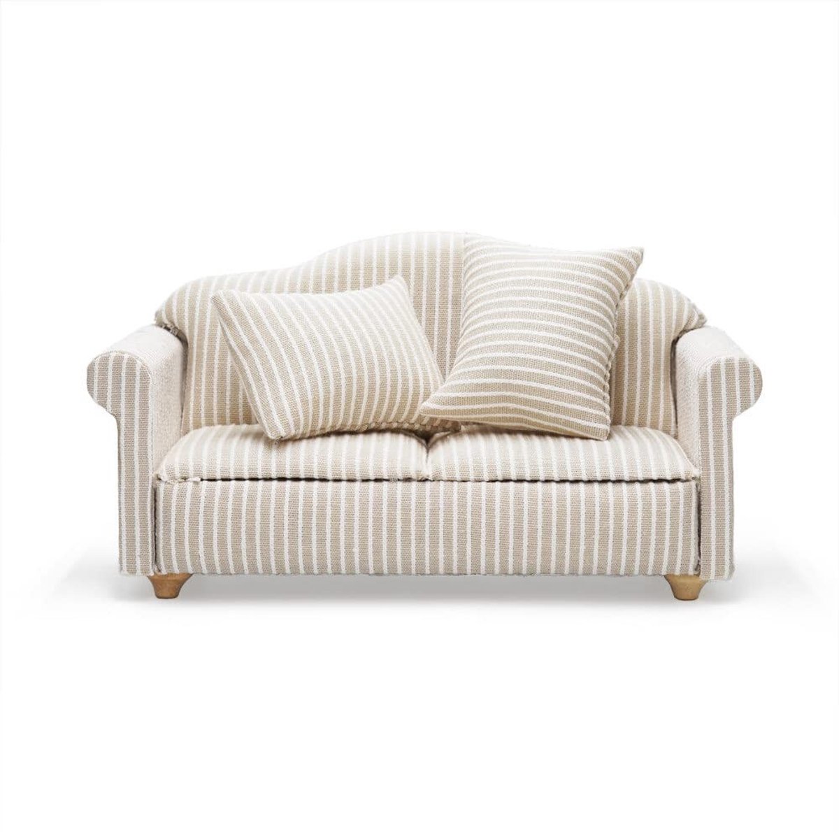 Miniatuur sofa set - 1/12 schaal khaki