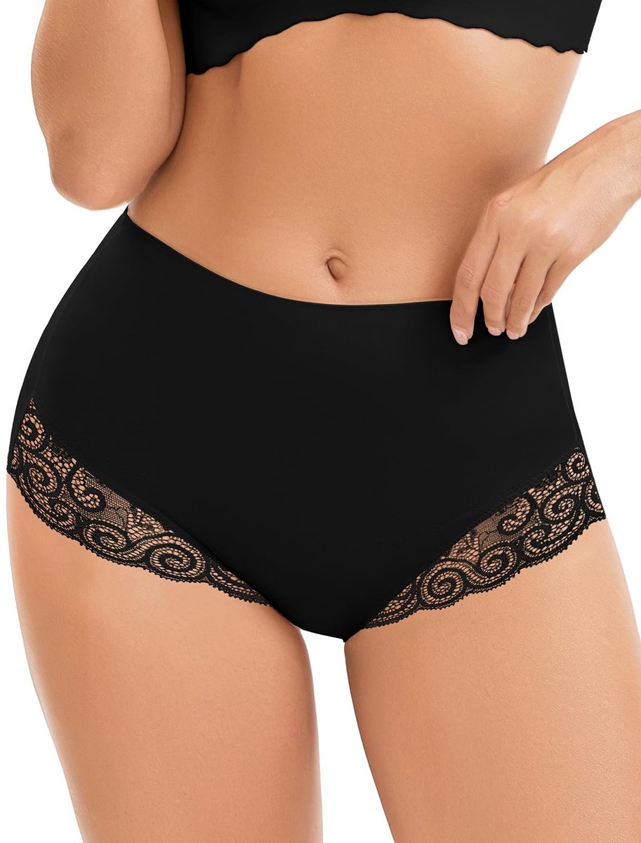 Shapewear Ondergoed voor Dames - Tummy Control met Kanten - Zwart