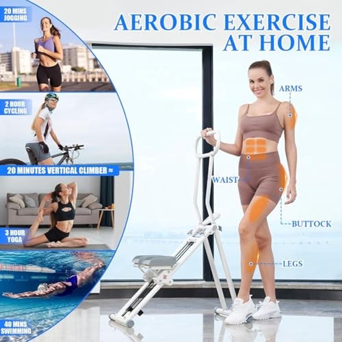Trapklimmer - Vouwbare Cardio Machine met LCD Scherm