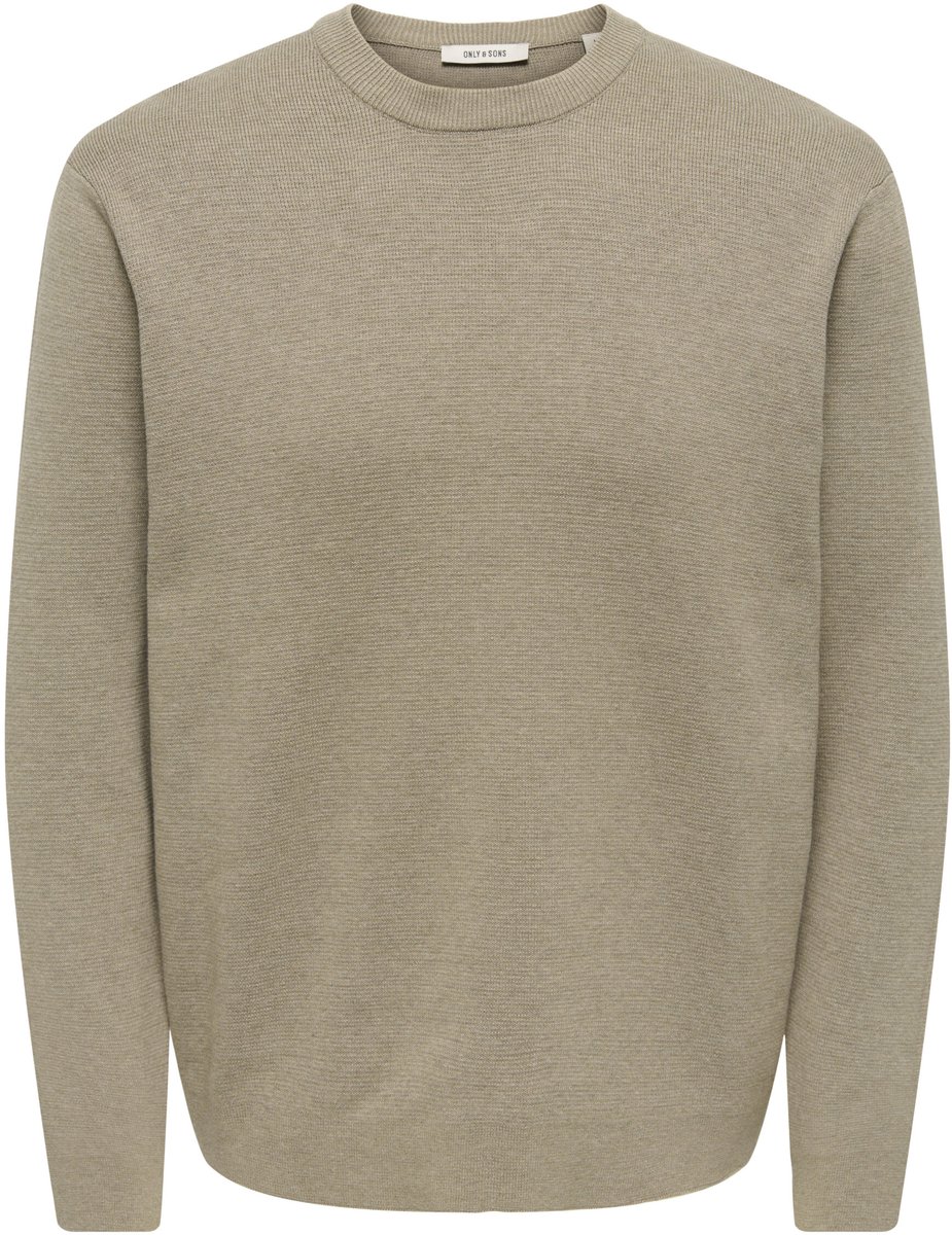 Only & Sons Ting Rlx Crew Neck Knit Heren Sweater Desert Taupe Beige
