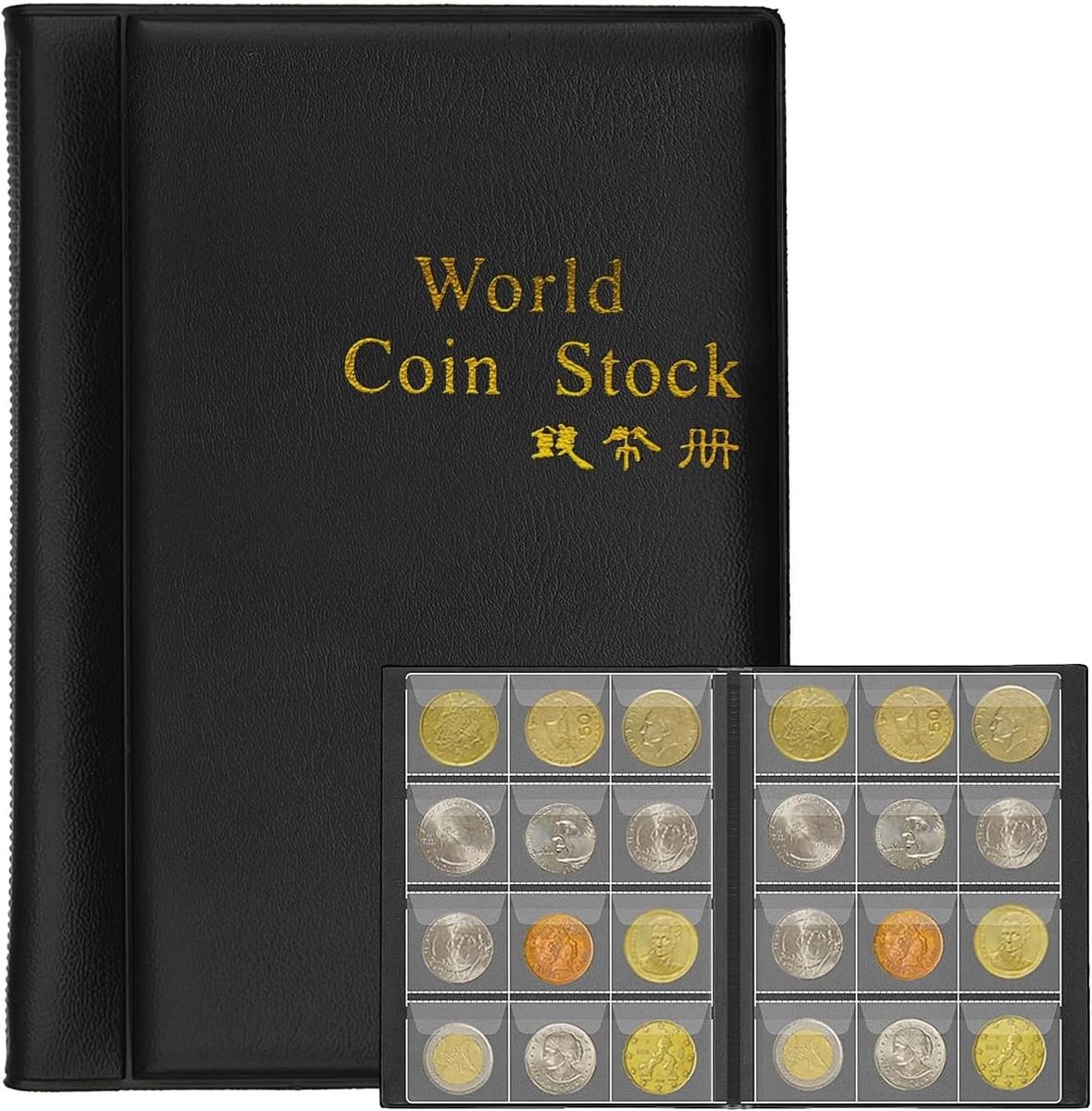 Coin Album voor 120 Munten - Anti-oxidatie, Leer, Organiseer en Toon je Muntencollectie in Stijl