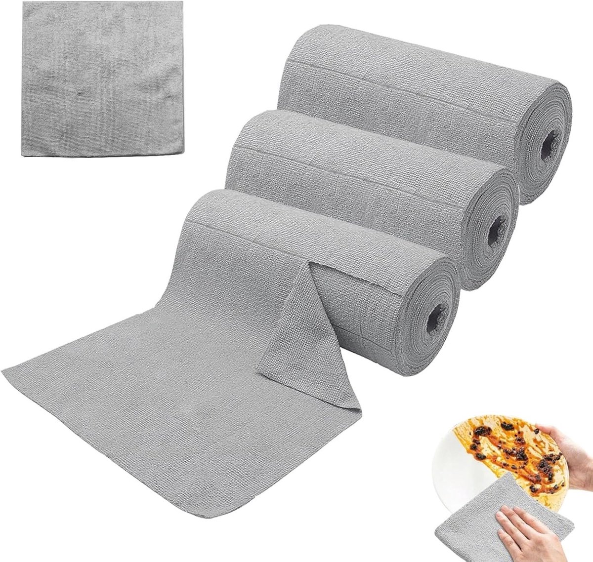 Reinigingsdoeken van microvezel, 60 stuks van 30 x 30 cm, ideaal voor keuken, glas en auto onderhoud