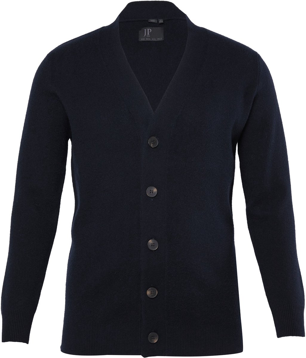 JP 1880 - Heren - Vest breisel van een wolmix V-hals tot 7XL - Navy blauw - Maat XXL