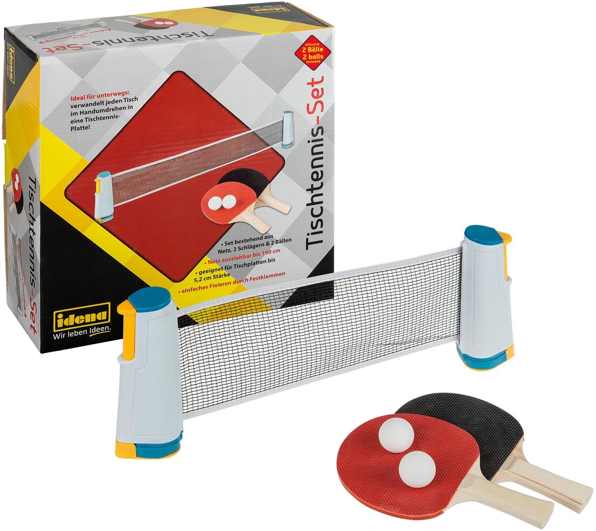 Tafeltennis Set met Net - Inclusief twee bats en ballen
