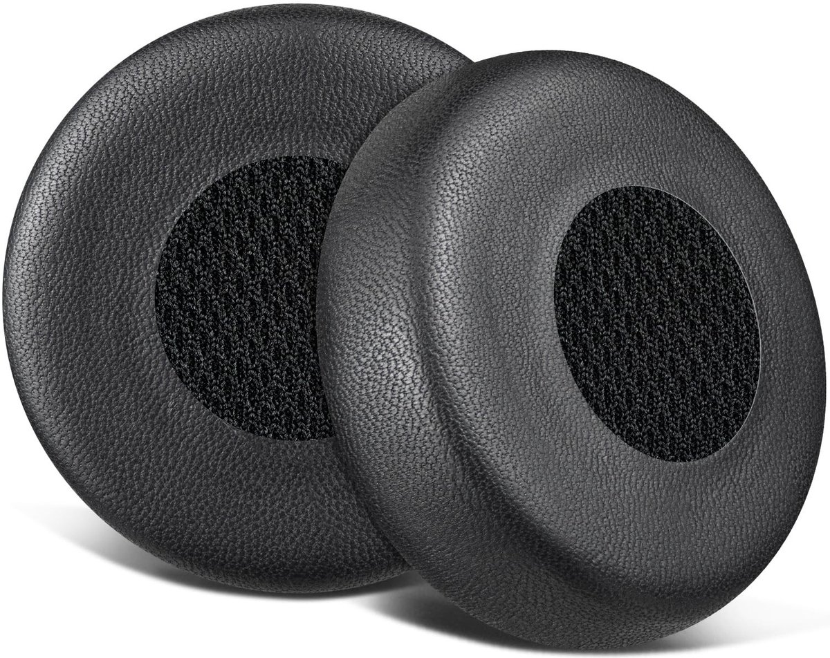 Lambskin Leather Oorkussens voor Evolve 75 - Zwart