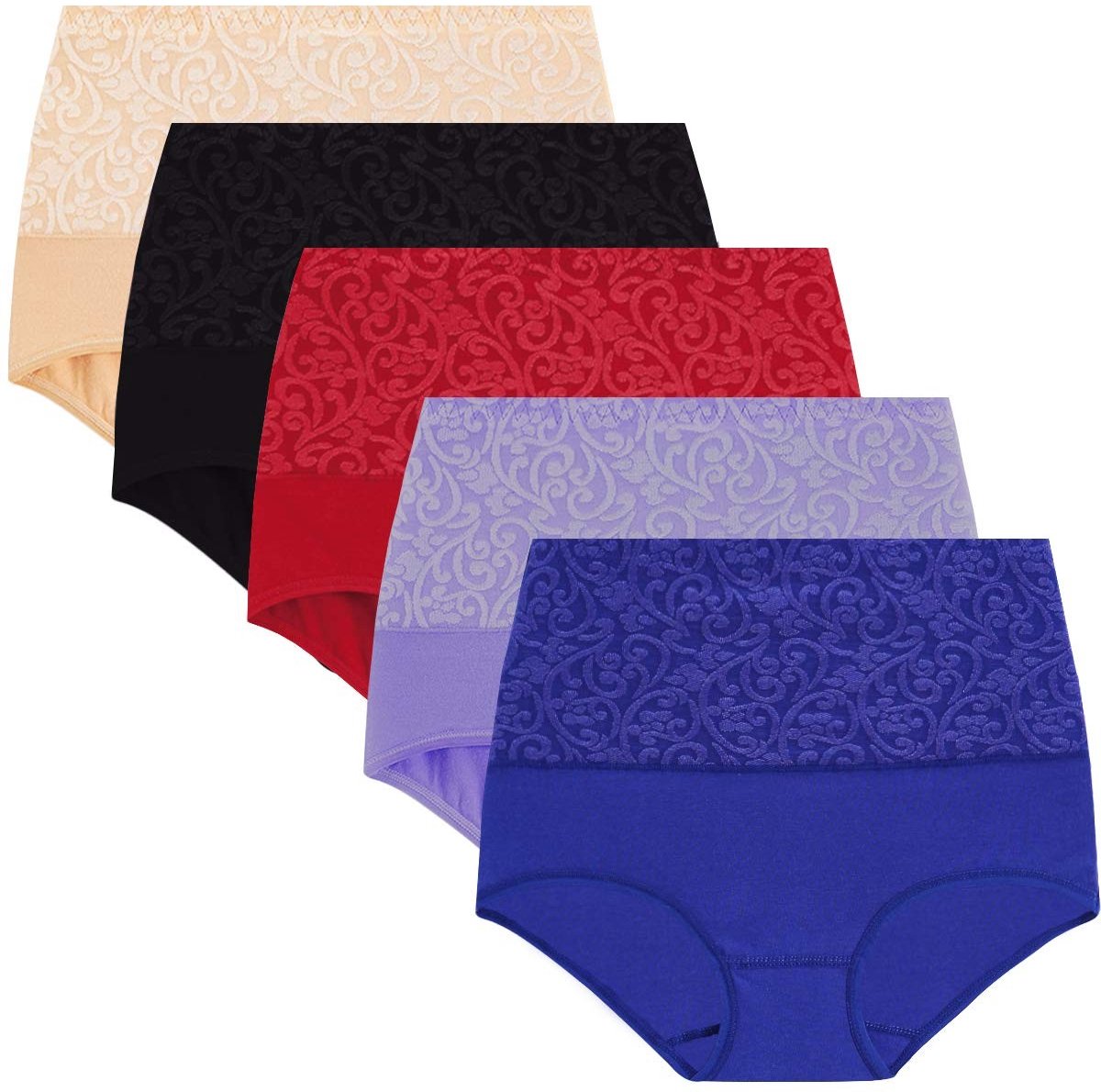 Dames Hoog Taille Ondergoed Multipack - 5 Packs Jacquards