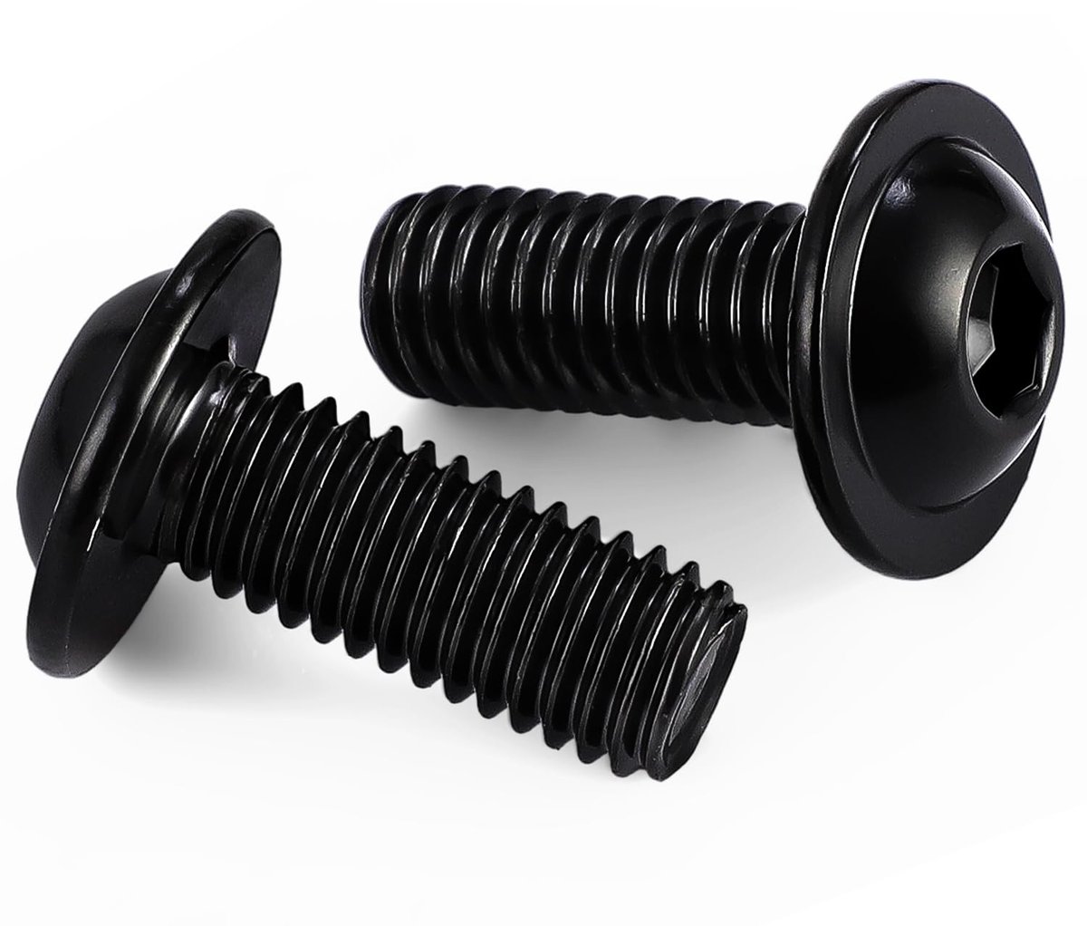M8 x 20 mm flensbout met bolkop en binnenzeskant, RVS 304, zwarte afwerking, verpakking van 12 stuks