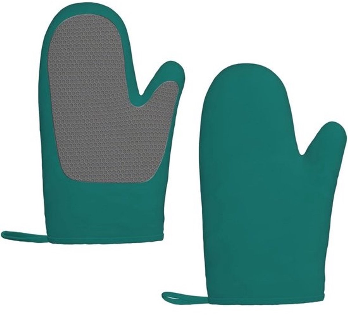 Ovenwanten - Keukenhandschoenen Hittebestendig - Koken en Grillen - Antislip Siliconen Grip - 27.9 x 17.8 cm - Natuurlijk Groen