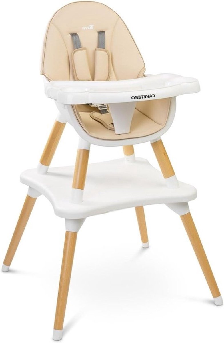 Kinderstoel - Eetkamerstoel baby - Veilig eten - Scandinavisch design - 62 x 62 x 102 cm - Beige