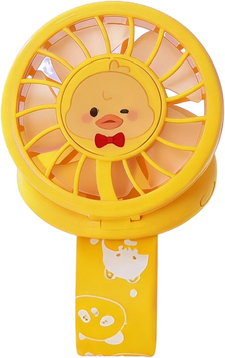 Polsventilator - Draagbare mini-handventilator - Draagbare polskoelventilator - Persoonlijke handventilator voor buiten - Horloge Ventilator - Lichtgewicht Design - Polsventilator Met LED Licht - Geel - Buiten Koelen - Voor binnen en buiten