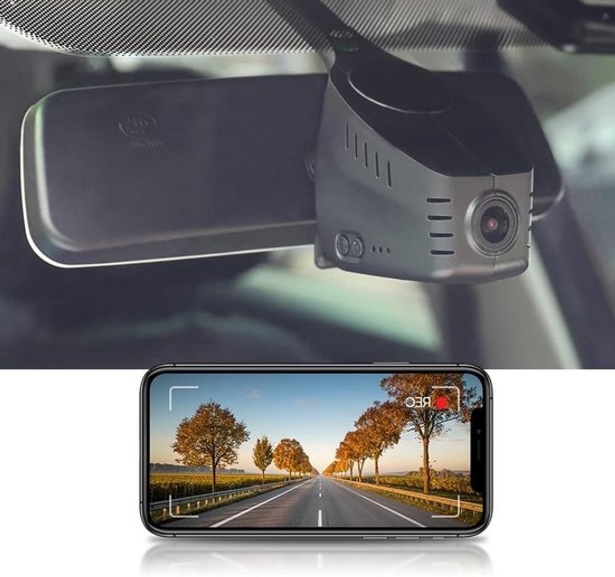Dashcam 4K - Autocamera Video - Veilig Rijden - OEM-geïntegreerde stijl - 64GB kaart - Zwart